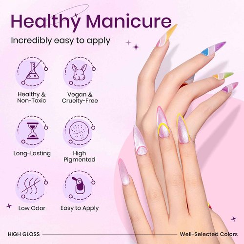 SUPWEE 12 Colors Cat Eye Gel Nail Polish - Macaron Candy Magnetic Nail Polish Gel Set Summer Spring Cateye UV Lamp Cure Require DIY Salon Home Gift