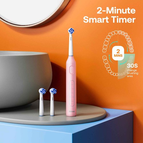 Bitvae Water Flosser and Electric Toothbrush for Adults and Kids Combo Bundle, Pink & Pink