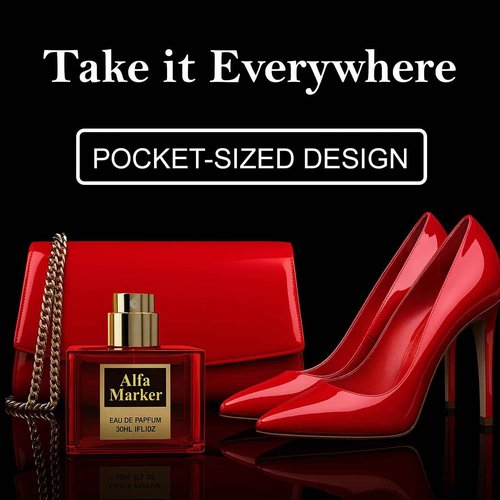 ALFAMARKER Perfumes for Women with Pheromones. 1fl oz Genuine Pheromones Infused Spray Long Lasting Scent. Original Premium Fragrance Travel Size Portable Bottle