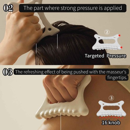 ROSE DE JARDIN Ceramic Gua Sha, Face&Body Guasha, Korean Gausha, Face Lift, Muscle Relief Massage Board, Skin Care Gift for Men Women