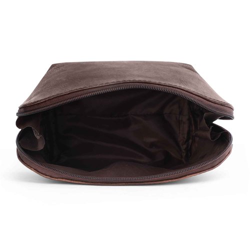 TheAntiq Leather Cosmetic Bags Make Up Bags for Women - Handmade Makeup Case Small Makeup Bags Jewelry Coin Pouch, Toiletry Bag for Men, Travel Cosmetic Pouch For Purse Brown