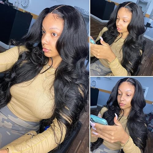 5x5 HD Transparent Lace Front Wigs Human Hair Pre Plucked with Baby Hair 180% Density Brazilian Body Wave Human Hair Wigs for Black Women Full and Thick(Body Wave Wig, 20 Inch)