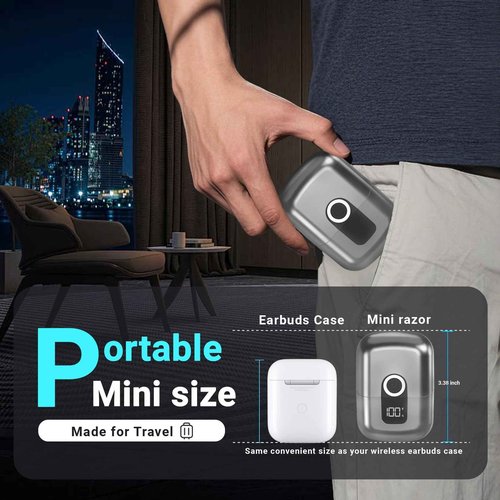 LYRSLF Electric Foil Shavers for Men: Mini Electric Razor, Foil Shaver for Face, IPX7 Waterproof Wet Dry Cordless Razor with 3 Floating Blades, LED Display, USB-C Fast Rechargeable for Travel & Home
