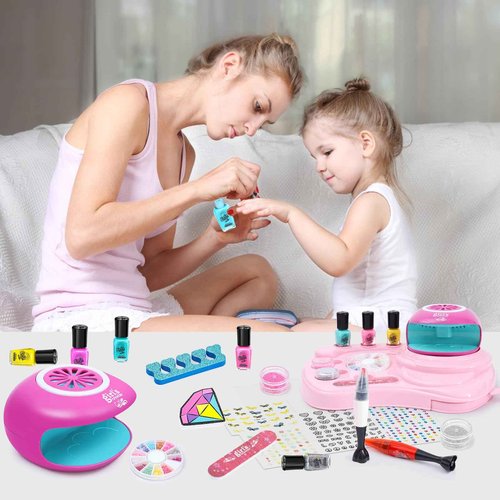 Combaybe Kids Nail Polish Set for Girls - Girl Toys 8-10 - Nail Art Kit for Kids Ages 7-12, Non toxic Nail Polish Kids Nail Kit Girl Stuff for Spa Manicures, Idea Birthday Gift for Girls 8 9 10 12