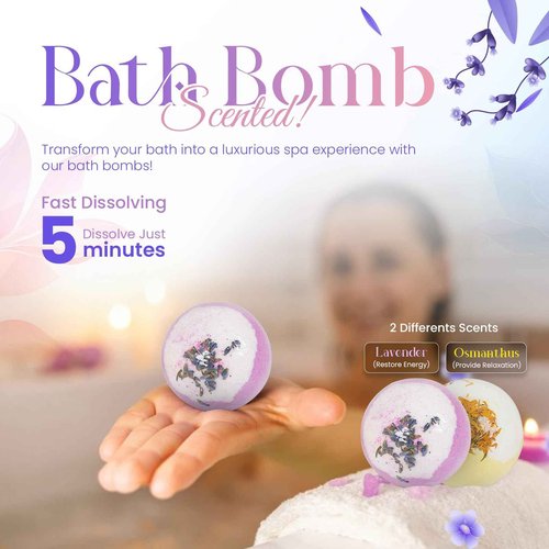 Complete Gift Box for Women Includes Bath Bombs, Candle, Reed Diffuser & Waterless Diffuser Relaxing Self Care Package Spa Gift Basket for Mom, Wife, Sister, Friend Birthday Anniversary, Holidays