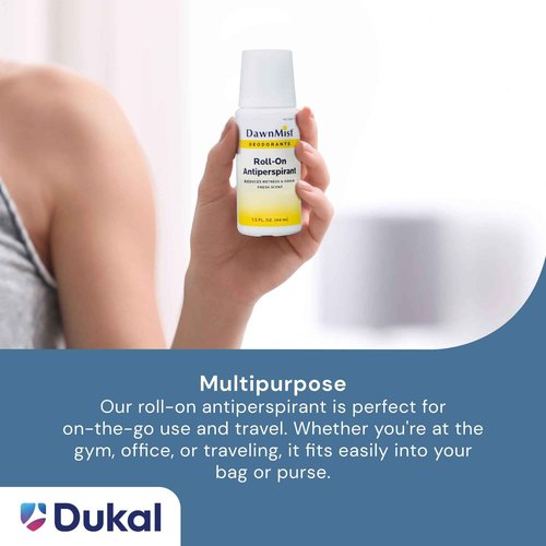 Dukal RD15 Dawn Mist Antiperspirant Deodorant, 1.5 oz, Roll-On, Fresh Scent, Travel Size, Pack of 96