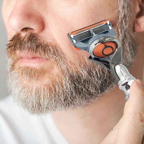 G.B.S Chrome Shaving Set for Men 5 Blade Chrome Razor- Flex ball Handle Razor with Flex ball Pivot Ball technology, Shaving Brush, Chrome Razor Stand Grooming Set 3 PCS