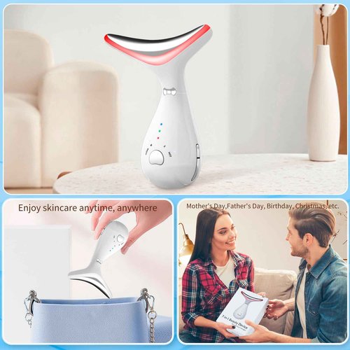 Martvex Facial Massager for Face and Neck - Face S culpting Tool with 7 Color, Christmas Gift for Men and Women, Mothers Day, Fathers Day, Valentine's Day