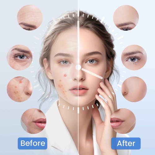 Possday Red Light Therapy for Face with Ice Compress, 7 Colours + Infrared Red Light Therapy Mask for Wrinkles, Acne, Skin Rejuvenation, Rechargeable Led Face Mask Light Therapy at Home and Travel