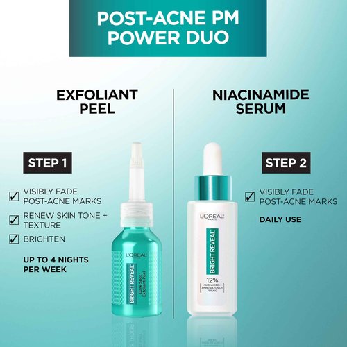 L'Oreal Paris Bright Reveal Exfoliant Peel + Niacinamide Serum, 1 kit