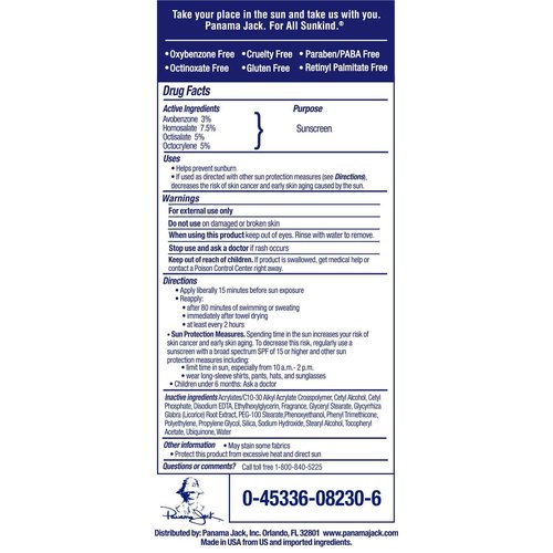 Panama Jack Sport Sunscreen Lotion - SPF 30, Broad Spectrum UVA/UVB Protection, Non-Greasy, PABA, Paraben, Gluten & Cruelty Free, 3 FL OZ (Pack of 6)