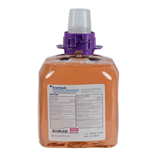 Boardwalk 6162-04-GCE00VL 1250 ml. Foam Antibacterial Handwash Refill - Fruity (4/Carton)