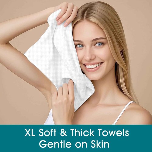 9 PACK XL Disposable Face Towel, 10 * 12 Inches Face Towels Disposable, Extra Thick, 450 Count Cleansing Facial Towel Dry Wipes