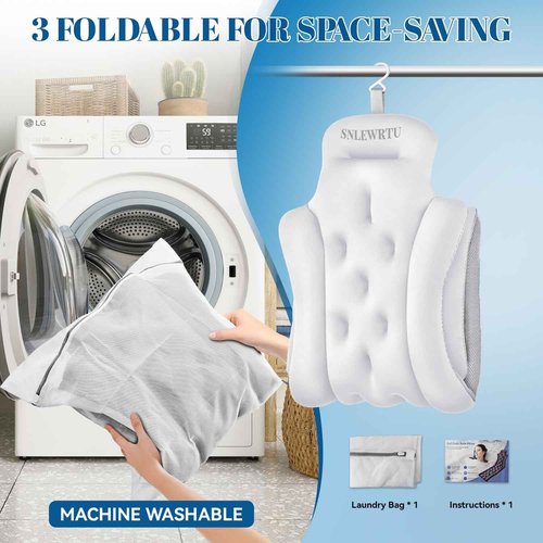 Full Body Bath Pillow for Bathtub, Thick & Luxury Bathtub Cushion with 192 Suction Cups, Bathtub Pillows for Head & Neck, Back Support, Ideal Bath Accessories for Women' Gifts Spa, Soaking, Tub