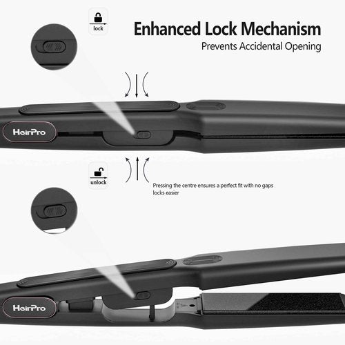 HeirPro Ceramic Flat Iron Hair Straightener with 3D Floating Plate,Hair Iron Straightener with 15 Temps for Thick Hair | Ergonomic Silicone Handle | LCD Display | Dual Voltage (1 1/2 in)
