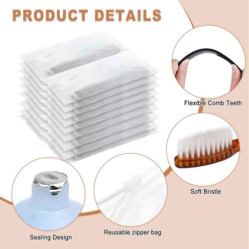 Gisdo 50-Pack Toiletry Kits - Personal Hygiene & Travel Kit for Men, Women & Charity - Disposable, Bulk Homeless Care Package Supplies