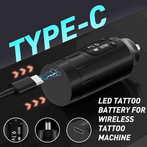 Beginners Tattoo Gun Machine Kit, Wireless Tattoo Pen Kits with 2Pcs Power Supply, Professional Complete Tattoo Supplies Set with 20Pcs Cartridge Needles for Starter (81Pcs)
