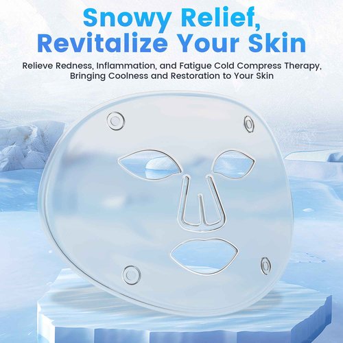 Possday Red Light Therapy for Face with Ice Compress, 7 Colours + Infrared Red Light Therapy Mask for Wrinkles, Acne, Skin Rejuvenation, Rechargeable Led Face Mask Light Therapy at Home and Travel