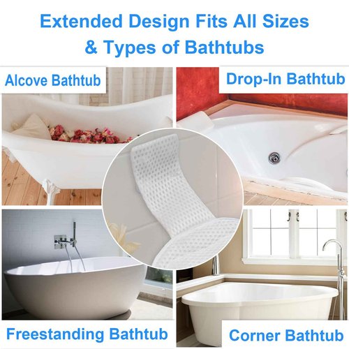 Luxury Oversized Bath Tub Pillow Fits All Bathtubs, Secure Support for Head,Neck,and Back Rest,Relaxing Spa Gifts for Women,Extra Thick & Soft,Anti-Slip Suction Cups,Washable
