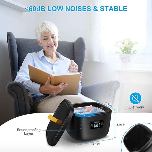 Ultrasonic Retainer Cleaner Machine - Raccomb LED Light Dental Cleaner for Dentures, Aligner, InvisalignMouth Guard, Night Guard Cleaner, 230ml Sonic Cleaning Machine for Dental Appliances