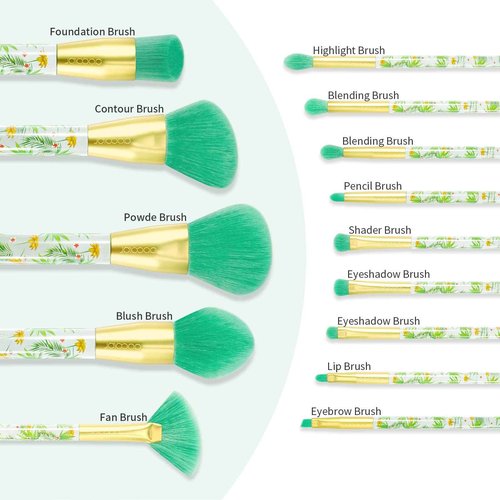 Docolor Makeup Brushes Professional 14Pcs Tropical Makeup Brush Set Premium Gift Synthetic Kabuki Foundation Blending Contour Face Powder Mineral Eyeshadow Make Up Brush Set