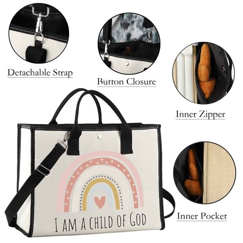 WCGXKO Religious Gift Goddaughter Gifts I am a Child of God First Communion Gifts Baptism Gift for Godchild (CHILD OF GOD LT), Black