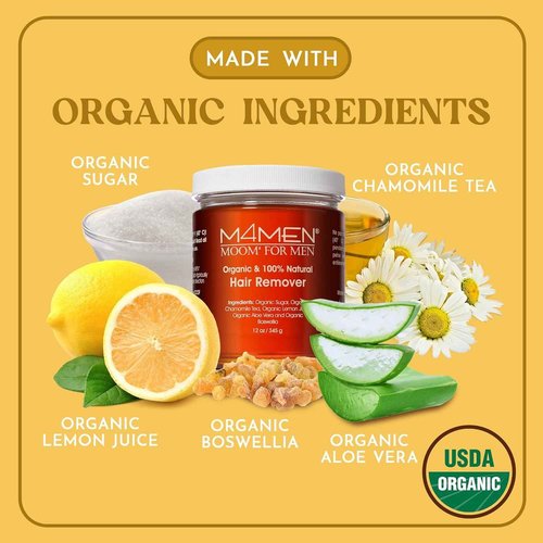 MOOM His & Hers Sugar Wax Kit - 12oz Jar for Women's Bikini, Brazilian, Face, Underarms & Legs + 12oz Jar for Men's Back, Chest, Eyebrows & Body - Made with Tea Tree Oil (Waxing Strips NOT Included)