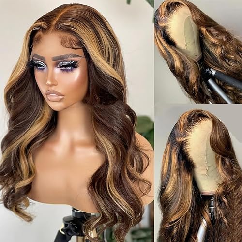 Mariska 427 Body Wave Lace Front Wigs Human Hair for Black Women 13X4 Honey Blonde Wig Human Hair HD Lace Frontal Wig Fluffy Natural
