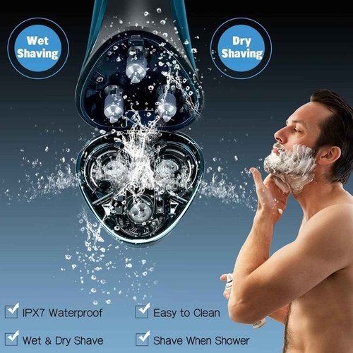 Snapbuy Electric Razor for Men, Snapbuy Electric Razor Pro of Father, Ipx7 Waterproof Cordless Shaver with 90-Min Runtime, 4D Floating Head Rotary Shaver, Fast Charging