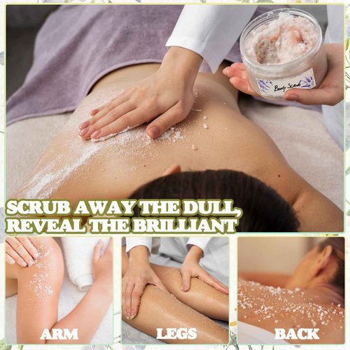 THALUNA Body Scrub Making Kit, Salt DIY Body Scrub Kit to Make Your Own Spa Kit with Pink Salt, Argan Oil, Essential Oils, Moisturizing Gentle Exfoliating Bath Sets for Women Gift Christmas Gift Girls