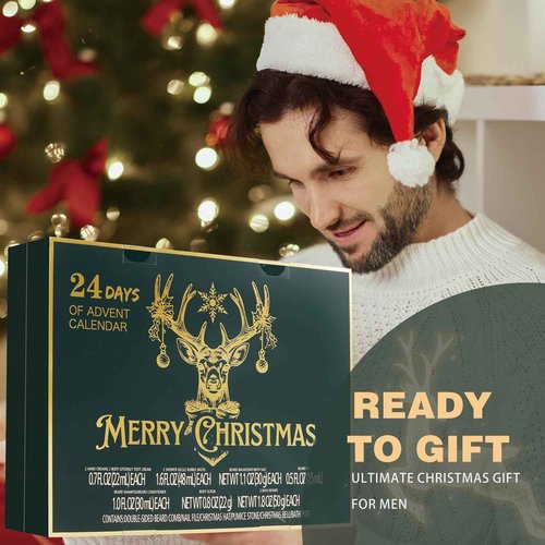 Advent Calendar for Adults Rinse & Robust Christmas Gifts for Men Advent Skincare Calendar Countdown Calendar 24PCS 2025 Beauty Advent Calendar Beard Care Set for Men