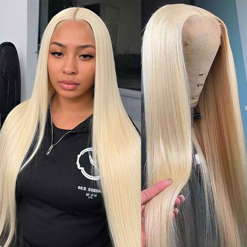 GZX 613 Lace Front Wig Human Hair 22 Inch 13x4 Straight HD Transparent Lace Frontal Wig Human Hair 180% Density Pre Plucked with Baby Hair