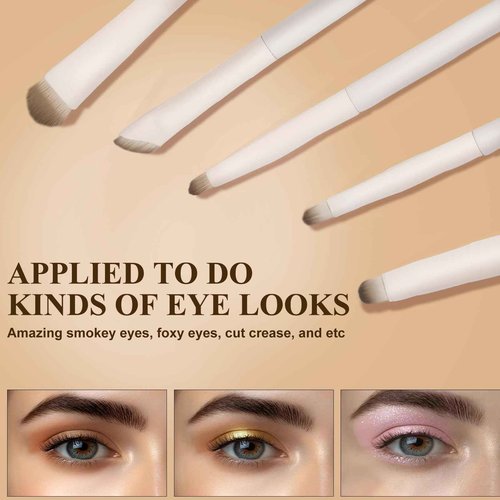 Intercilium Rains Makeup Brush Set Professional 13pcs，Premium Synthetic Powder Foundation Contour Blush Concealer Eyeshadow Blending Liner Make Up Brushes Kit（Milky B521）