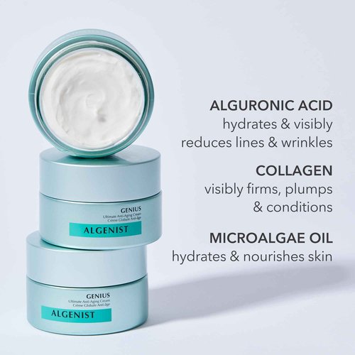 Algenist GENIUS Ultimate Anti-Aging Face Cream - Restoring Collagen Cream to Smooth, Brighten + Help Improve Skin's Radiance - Formulated with Patented Alguronic Acid and Microalgae Oil (1 oz)