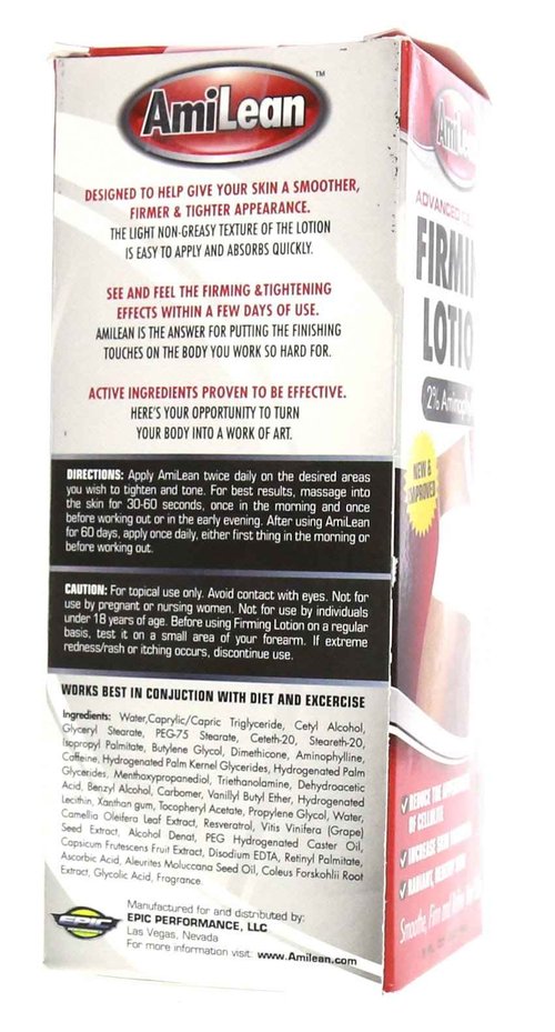 Cellulite Cream Firming Lotion by Amilean Epic Performance Extremely Powerful Anti-Fat & Anti Cellulite Formula delivers the Smooth Skin and Sexy Legs, Delivering some of the Strongest Fat-Burning Ingredients Ever Discovered, Amilean has Active Ingredient