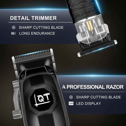 LQT Professional Cordless Hair Clippers for Men, Electric T-Blade Trimmer with LED Display, Long Battery Life, Grooming Kit for Haircuts & Beard Trimming,for Home, Barber, Travel