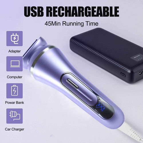 Facial Hair Removal for Women,Painless Body Shaver and Facial Epilator,Rechargeable Trimmer for Epilator Face,Bikini, Arm, Legs, Armpits