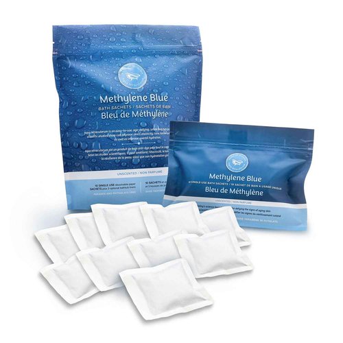 Methylene Blue Bath Soak | Age Defying Serum for Aging and Fragile Skin | Supplement for Defying The Signs of Aging Fragile Skin | USP Pharmaceutical Grade | 10 Dissolvable Sachets