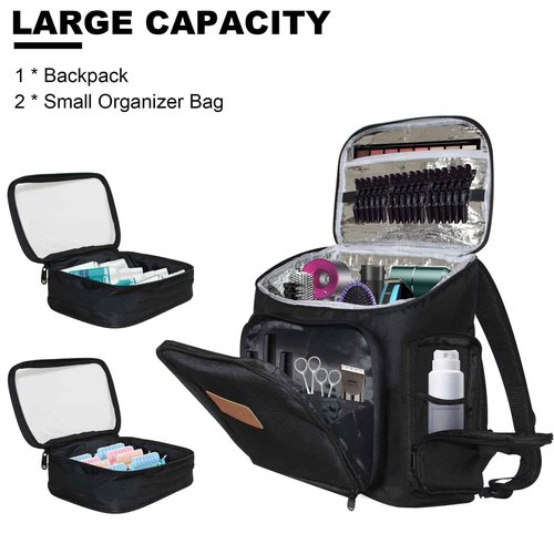Hairstylist Travel Bag Hair Stylist Bag for Traveling, Cosmetology Hairdresser Bag with Adjustable Dividers, Barber Case Backpack for Clippers and Supplies Hairstylist Essentials Barber Accessories