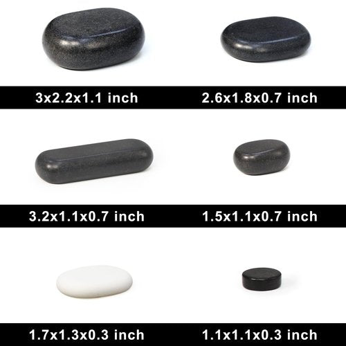 Master Massage 40-Piece Hot Stone Set – Black Basalt Lava Rocks for Full Body Massage Therapy
