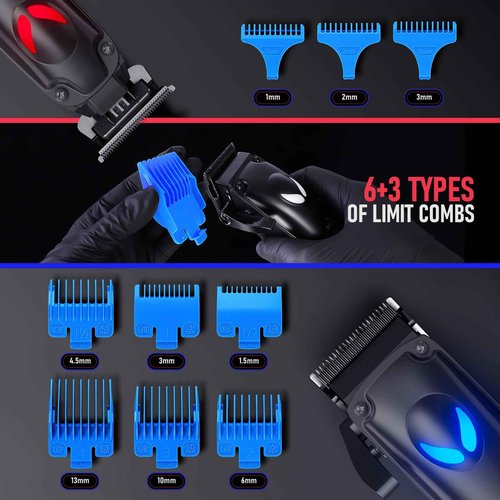 SUPRENT Hair Clippers for Men Professional – 7500 RPM Cordless Hair Cutting Kit, Electric Clippers and Trimmer Combo Set, Rechargeable Haircut Kit for Barber & Home Use（Black）