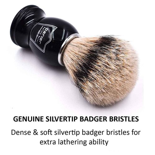 Parker Silvertip Badger Shaving Brush with Resin Handle & Resin Stand | 22mm Soft Knot for Rich Lather | Handcrafted Brush for Shave Cream or Soap | Premium Wet Shaving Accessory | Iconic Brand