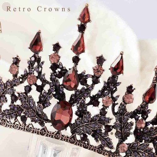 Florry Baroque Crowns Crystal Tiaras and Crowns Wedding Queen Crowns for Brides Halloween Costume Bridal Tiaras Hair Accessories for Women (Purple)