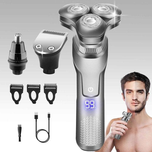 Electric Razor for Men,Upgrade Men’s Electric Shavers Rotary LED Display/Waterproof/Rechargeable, Shaver for Men Cordless Floating Head