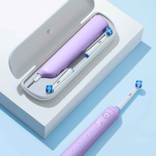 Bitvae Cordless Water Dental Flosser & R2 Rotating Electric Toothbrush Bundle, Purple & Purple