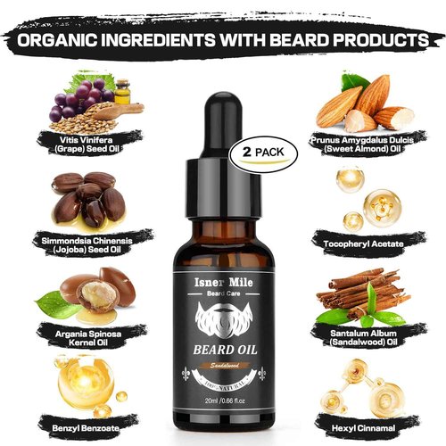 Beard Kit for Men Grooming & Care: with 2 Pack Beard Oils and Balm - Wash & Conditioner for After Shave Lotions Sandalwood, Brush and Comb Sets with Scissors, Valentines Fathers Gifts for Dad/Men/Him