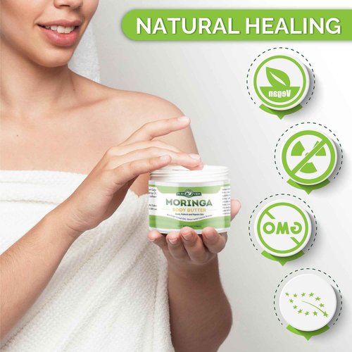 100% Natural Ingredients Moringa Oil Body Butter for Dry Skin with Vitamin A, C, and E And Single Origin Moringa Oil: Experience 100% Purity and USDA Certified Organic