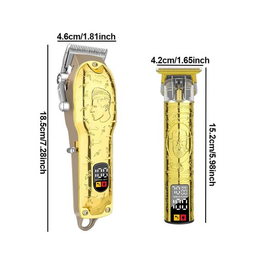 LQT Men’s Gold Hair Clippers, Cordless Professional Barber Clippers & Trimmers with LED Display, Long Runtime, Electric Grooming Kit for Haircuts & Beard Trimming,Gift for Husband, Father, Boyfriend