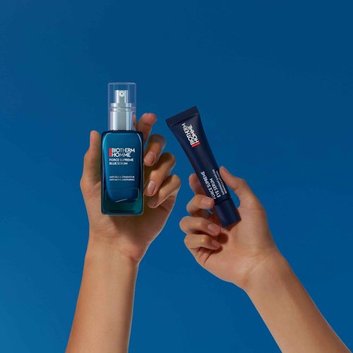 Biotherm Homme Force Supreme Eye Serum for Men, Helps Fight Wrinkles, Dark Circles and Puffy Eyes, Enriched with Blue Algae & Pro-Xylane, Resurfaces and Firms the Skin Around the Eye Area 0.5 Fl. Oz.