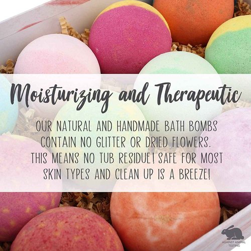 LotFancy Bath Bombs for Women, 12PCS Natural Bath Bombs, Shea Butter, Rich in Essential Oil. Fizzy SPA Bath Bombs Valentines Day Gifts for Wife, Girlfriend, Mother’s Day, Birthday, Christmas Gift